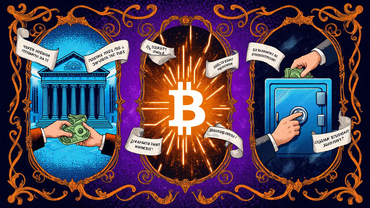 Три способа передачи задатка: наличные, перевод и ячейка, изображённые в психоделическом стиле с юридическими элементами.