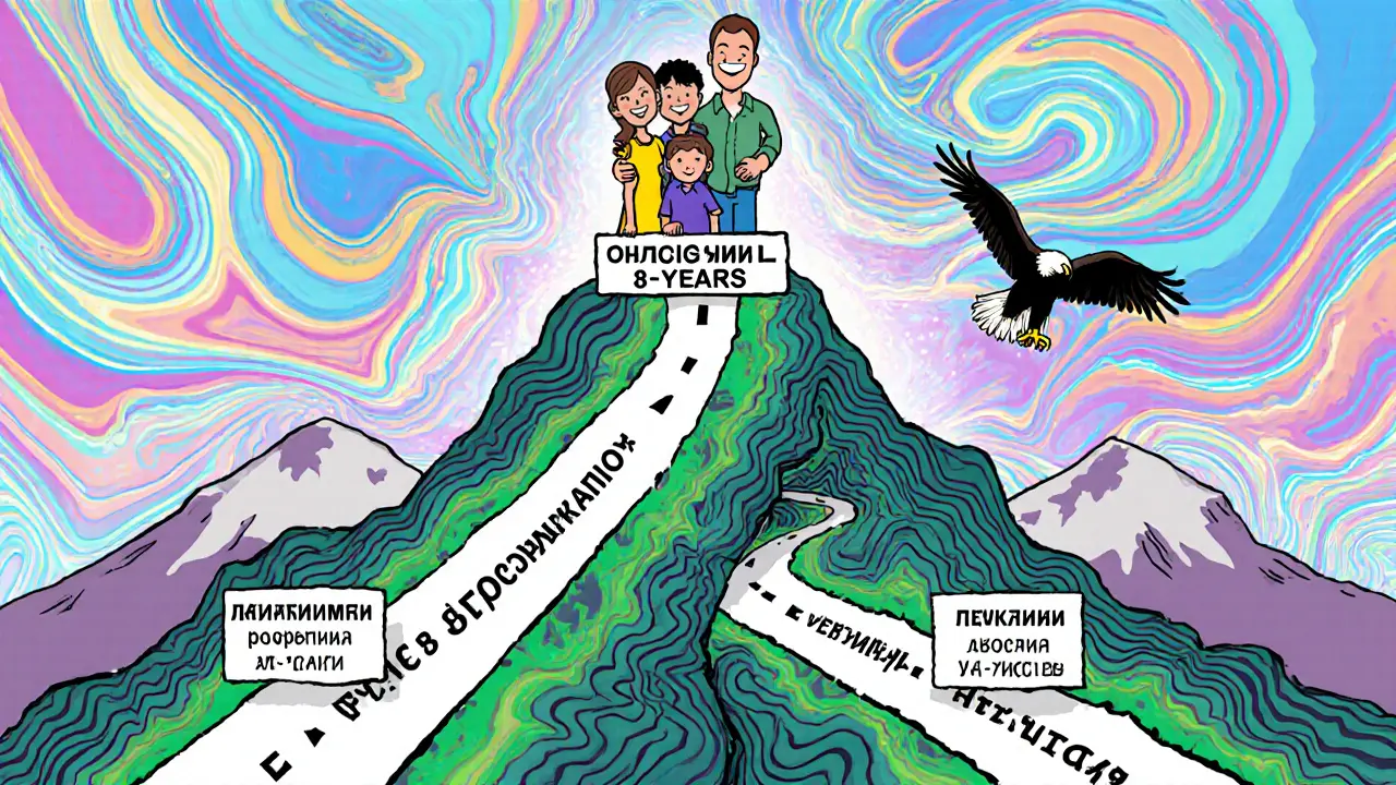 Гибридный путь ипотеки с начальным ускорением, ведущий к экономии, на фоне двух альтернатив.