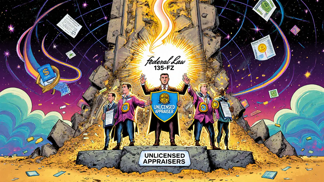 Пять сертифицированных оценщиков стоят на законе, пока рушится башня нелицензированных оценщиков под светом электронной подписи.