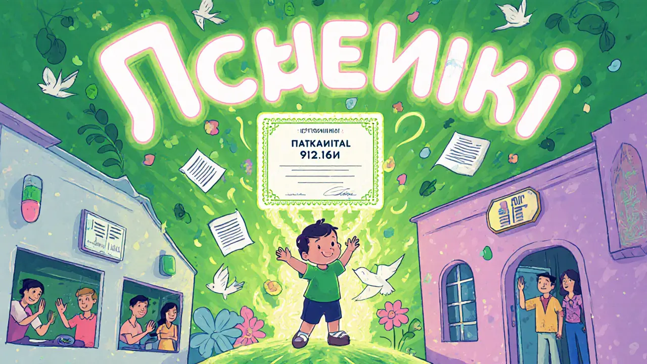 Ребёнок в детском саду, а материнский капитал течёт рекой в здание, над которым светится надпись «Лицензия».