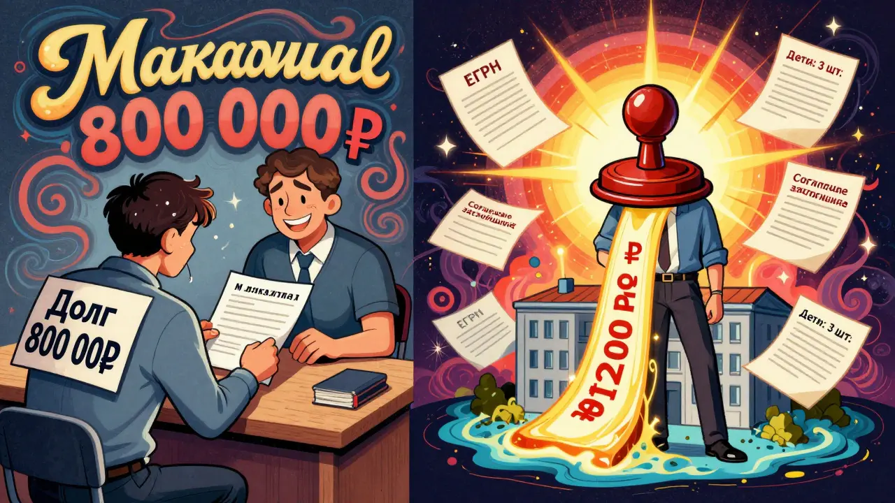 Покупатель получает маткапитал для оплаты ДДУ после регистрации в Росреестре, документы парят в воздухе.