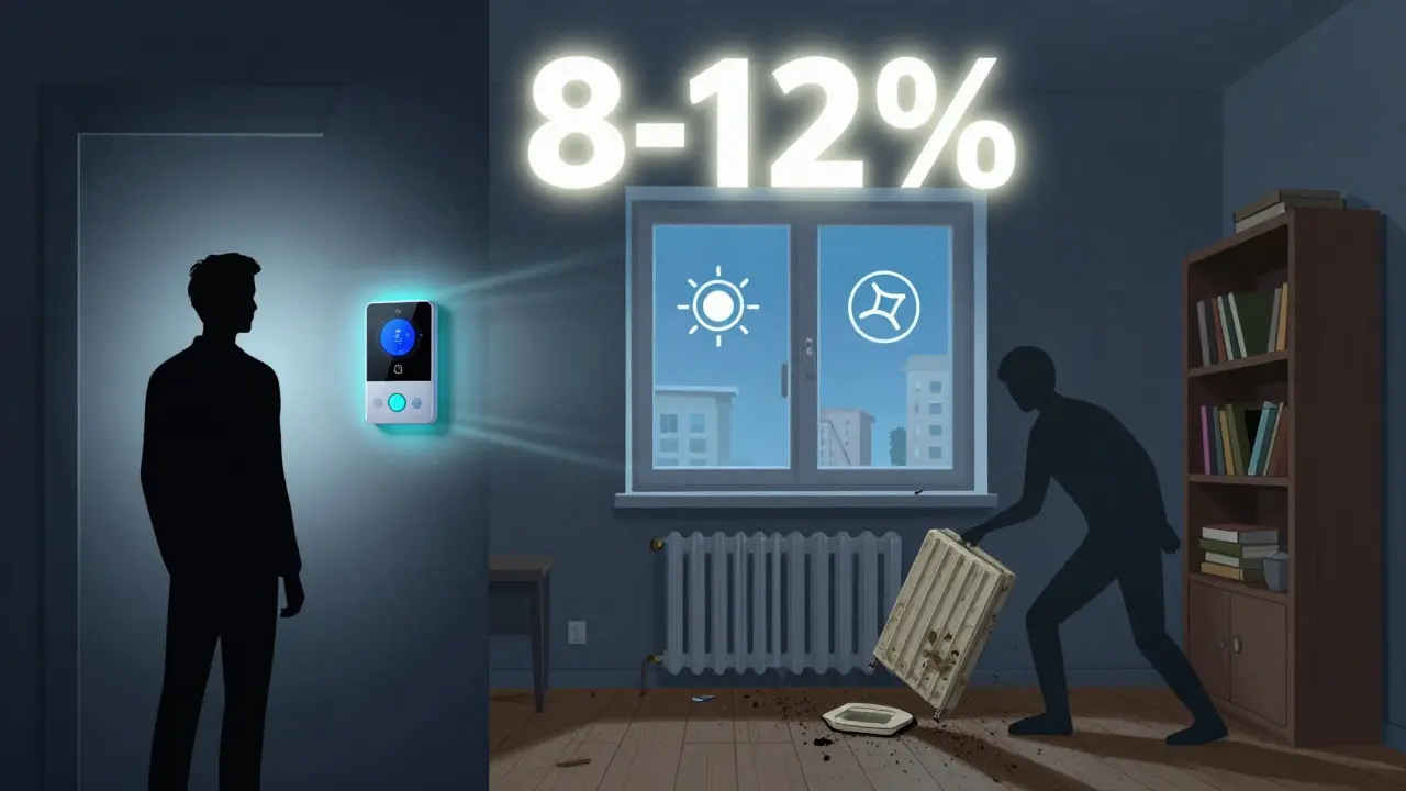 Умный дом с автоматизацией, теплыми окнами и светящимся повышением цены, фоном — уходящие старые элементы.