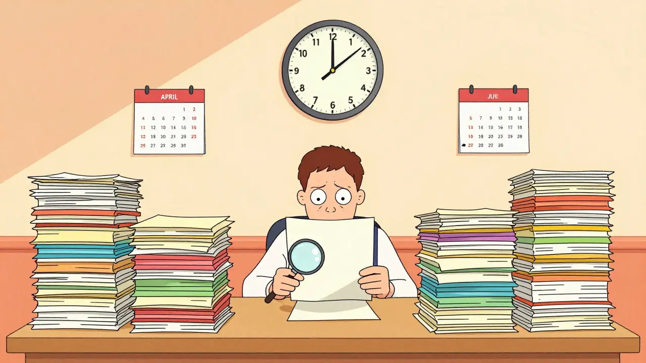 Организация документов для налоговой декларации до дедлайна в иллюстрации