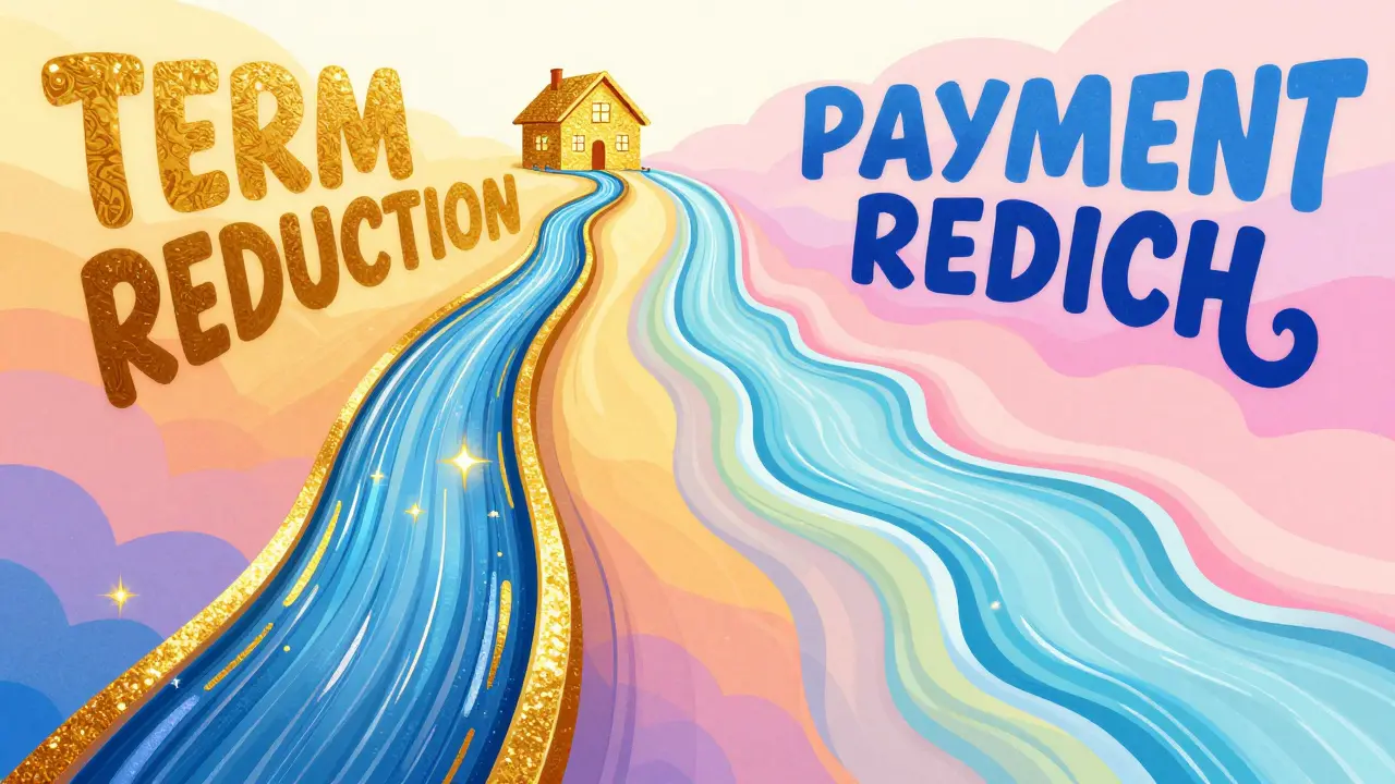 Абстрактные пути выбора между сокращением срока и уменьшением платежа по ипотеке