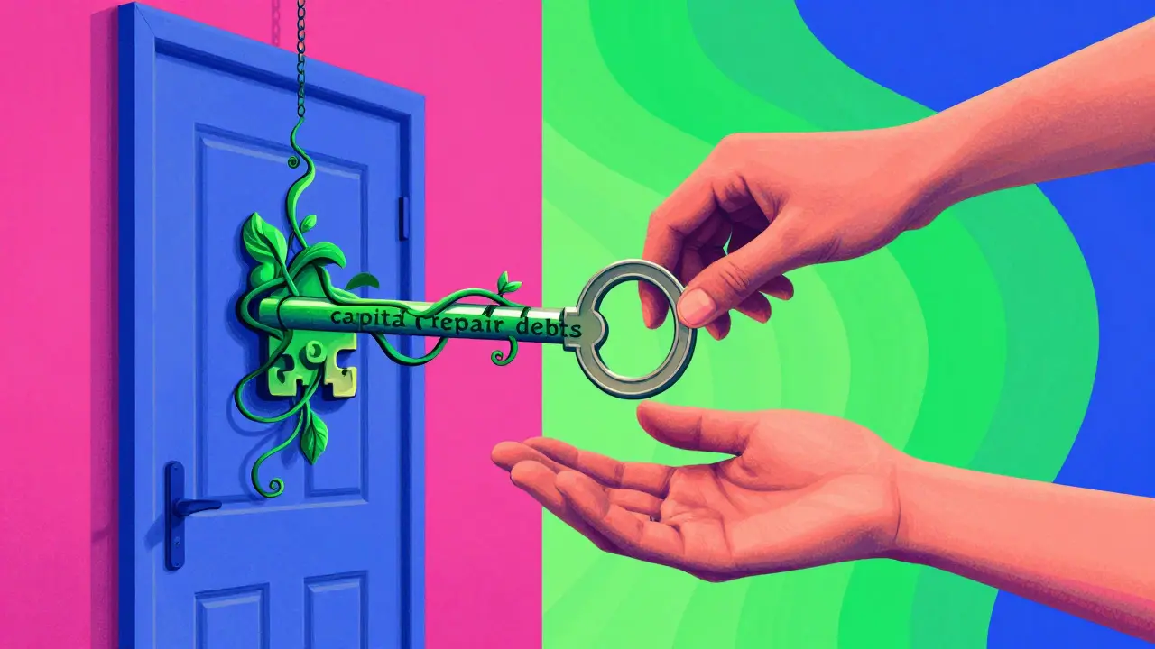 Символическая передача ключей от квартиры с визуализацией долгов по капремонту.