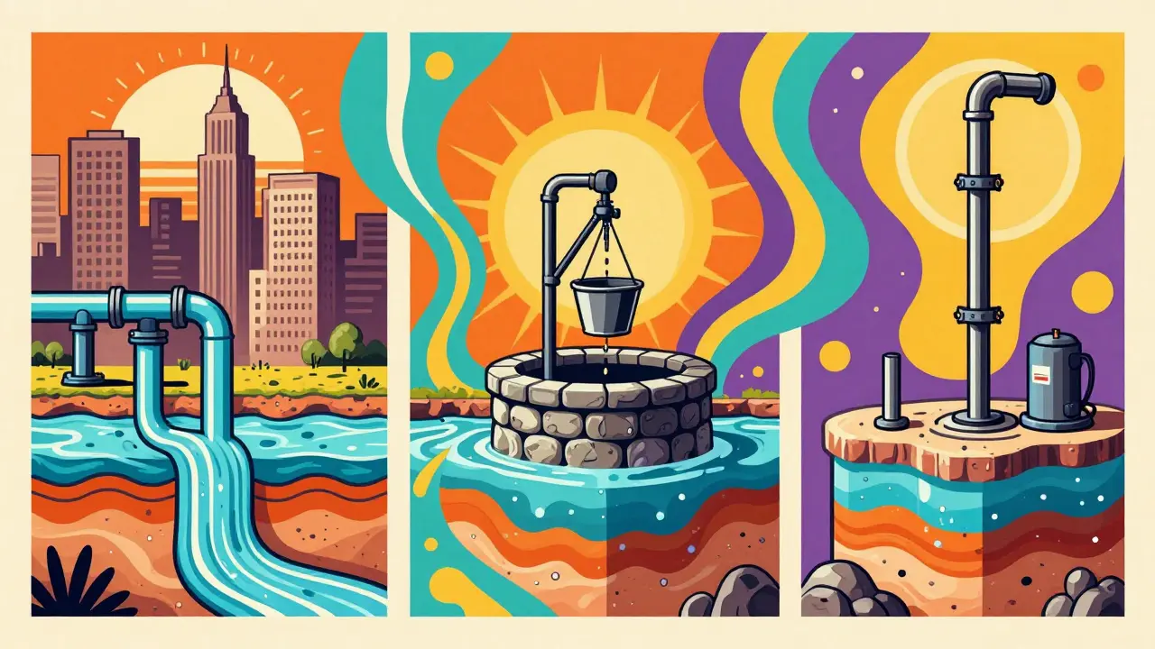 Сравнение колодца, скважины и центрального водопровода