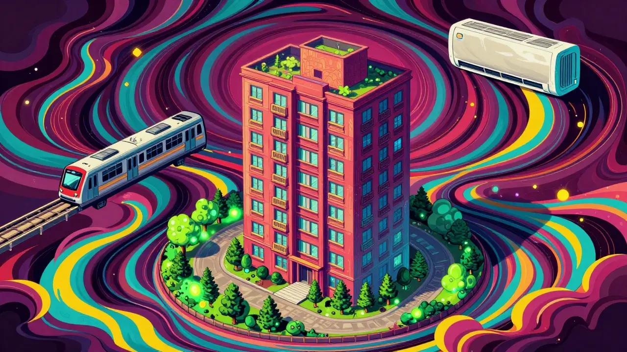 Сюрреалистичное изображение факторов, влияющих на стоимость аренды