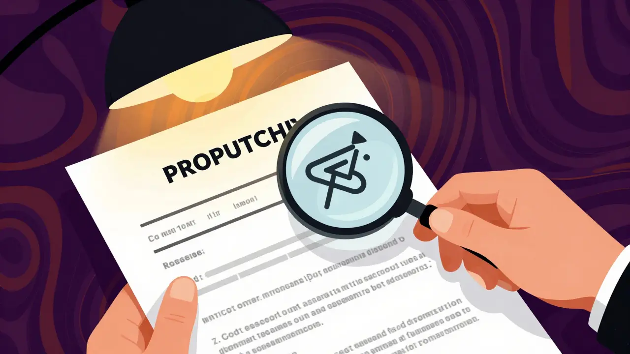 Руки проверяют документы под лупой в стиле поп-арт